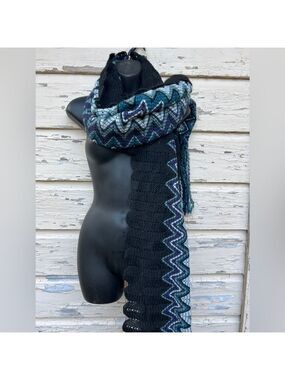 Anthropologie Isoldi Irene Wool Alpaca Made In Italy Chevron Zig Zag Scarf